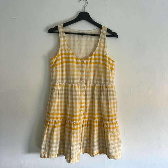 Madewell Button-Front Tiered Mini Dress - Picture 1 of 4